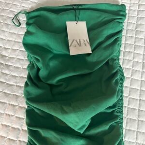 Zara tube ruched mini dress